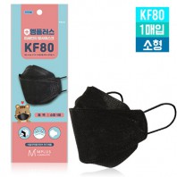 엠플러스 황사 미세먼지 소형 마스크 KF80-블랙