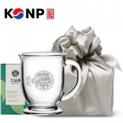 한국전통 K컬쳐 곤룡포 글라스 머그컵 440ml 오설록 기프팅 (보자기 포장)