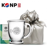 한국전통 K컬쳐 곤룡포 글라스 머그컵 440ml 오설록 기프팅 (보자기 포장)