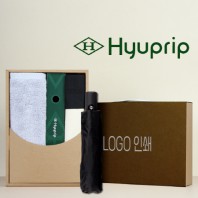 코마40수200호텔타월+협립3단모던완전자동우산+협립 투톤에코백 세트