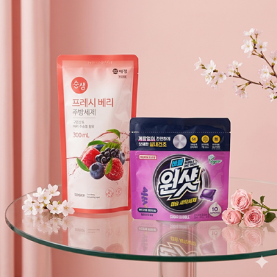 슈가버블 캡슐세제 애경 주방세제 세트