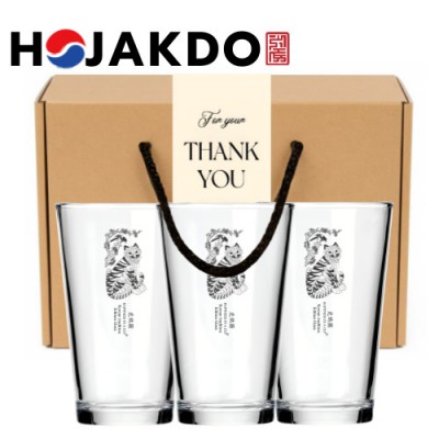 한국전통 K컬쳐 샤이닝 글라스컵 480ml 3P 선물세트