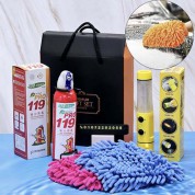 비상용 안전용품 소화기, 소화기 + 위기탈출 망치 후레쉬 랜턴 + 주차번호판+ 청소 장갑 선물세트, 차량용품 자동차용품 타월 세차 타올 답례품