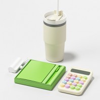 에디토 선물세트 [ 보조배터리 +계산기 + 빨대형 스테인리스304 텀블러 600ml + 볼펜노트세트 ]