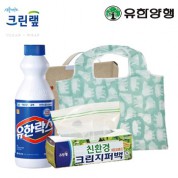 친환경스위트홈세트39호(유한양행 유한락스+크린랩지퍼백+특대형시장가방)