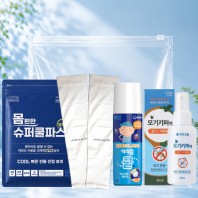 몸편한 구급키트 4종세트 11호(일체형 쿨파스+아쿠아 쿨토시+외용소독제 쿨액+모기기피제)