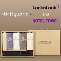 협립 3단 60 슈퍼 거꾸로 완전자동우산 +협립호텔코마170타월4P+락앤락슬림핏원터치텀블러-세트