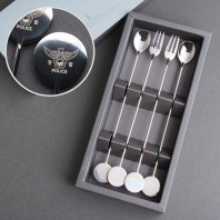 동그라미 롱스푼롱포크 4P 로고인쇄기념품