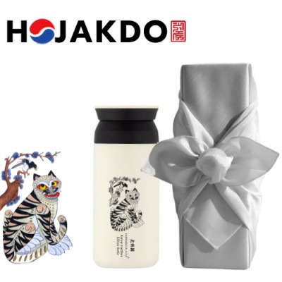 한국전통 K컬쳐 까치와호랑이 호작도 트레블 텀블러 350ml (보자기 포장)