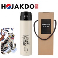 한국전통 K컬쳐 까치와호랑이 호작도 원터치 텀블러 470ml 선물세트