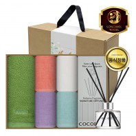 [송월] 컬러풀170g 1장+컬러고리 핸드타올 4장+코코도르200ml 1개(6조세트)