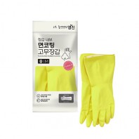 명진 장갑 내부 면코팅 고무장갑 M