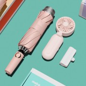 벨솔라 선물세트 거꾸로 3세대 자동 우양산 + 우산애착 미니 선풍기 + 보조배터리