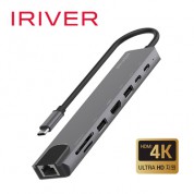 아이리버 IHC-HW12-HUB8 100Mbps HDMI 4K 영상지원 LAN 8in1 멀티 허브