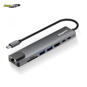 애니포트 AP-TC830LAN 8IN1 LAN지원 4K HDMI PD100W OTT지원 미러링 C타입 멀티 허브