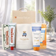 유시몰 치약세트(치약40g+베어자수150g수건타올+LG생활건강 퓨어더마 선크림50g)