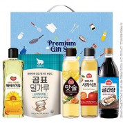 동원해바라기유 밀가루 맛술 사과식초 굴간장 5종 선물세트