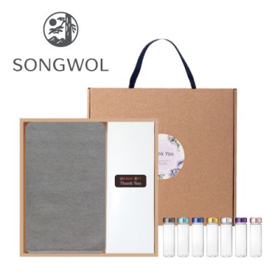 (송월타올) 뉴컬러무지150g 텀블러세트(뉴컬러무지150g + 메탈트라이탄)