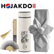 한국전통 K컬쳐 호작도 데일리 텀블러 500ml 실크부채 기프팅 (보자기 포장)