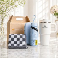 스탠리 퀜처591ml 손잡이형 텀블러+5단UV사각암막양우산+그레이뱀부핸드고리타올(3종세트)