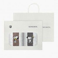 [송월타올] 스누피 멜로우 스트라이프 2매 선물세트(쇼핑백)