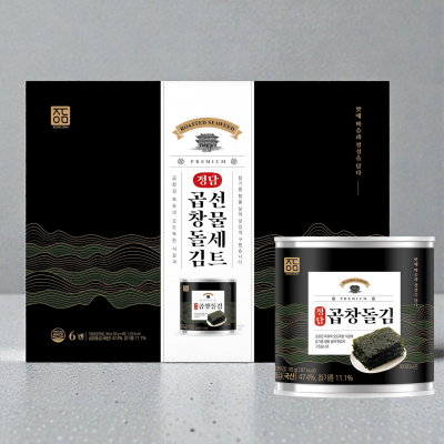 정담김 정담 3호 곱창김 곱창 돌김 캔김 선물세트 30g 약 50매 가정의달 [원산지:국산(전라남도)]