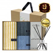 [송월] 스트라이프44 2장+스트라이프34 핸드타올 2장+코코도르 200ml 1개(4조세트)