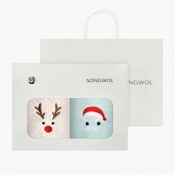 [송월타올]루돌프+눈사람+산타 2매케이스+쇼핑백