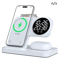 나오 4in1 고속 무선충전 디지털 알람시계 NAO-M3100C (애플&갤럭시)