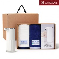송월타올 디스펜서 기프트세트 13, 뉴 바이브 뱀부 220gx2P + 웰세스 디스펜서 360ml 1P