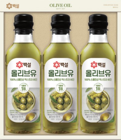 백설 압착 올리브유 2호  선물세트