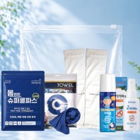 몸편한 구급키트 5종세트 12호(일체형 쿨파스+쿨타올+쿨토시+외용소독제 쿨액+모기기피제)