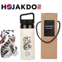 한국전통 K컬쳐 까치와호랑이 호작도 캡캐리 텀블러 380ml 선물세트