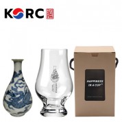 한국전통 K컬쳐 조선 백자청화 위스키잔 노징글라스 양주 니트잔 170ml 1P 선물세트