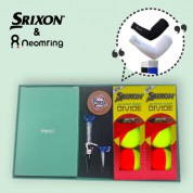 스릭슨 Q스타 투어 디바이드 컬러볼 3피스 6구+무봉제 쿨토시+골프티+가죽볼마커세트