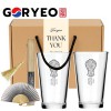 한국전통 K컬쳐 고려청자 샤이닝 글라스컵 480ml 실크부채 기프팅