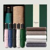 라이트핏 블랙골드그립 3단수동 암막양우산+송월타올뉴라이트무지150g 우산타올 선물세트