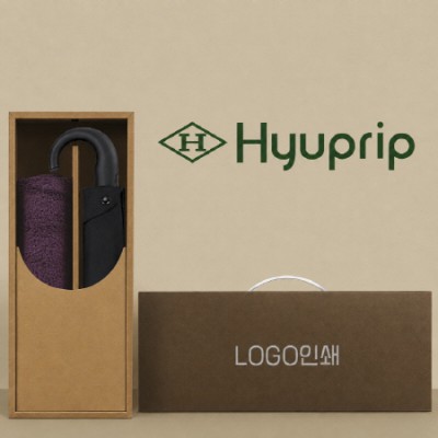 협립 3단 280T 블랙곡자손 완전자동 우산 +코마40수200호텔타월-세트