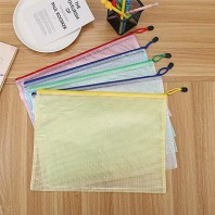 385_5PCS A5 메쉬 지퍼 파우치