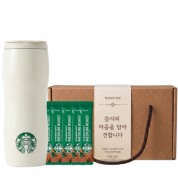 스타벅스 SS 콩코드 화이트 사이렌 텀블러 591ml  + 스타벅스 스틱커피 + 기프트박스