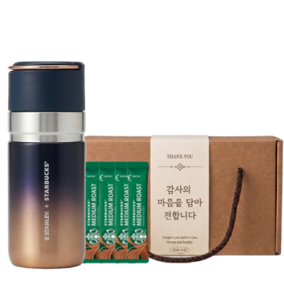 스타벅스 그라데이션 스탠리 보온병 500ml + 스타벅스 스틱커피 + 기프트박스