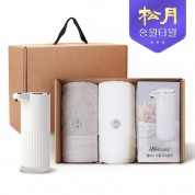 [송월타올] 디스펜서 기프트세트 07, 네츄럴코밍 40 타올 150gx2P + 웰세스 디스펜서 360ml 1P