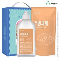 무궁화 키친솝주방500용기 주방300리필 2종세트