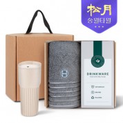 송월타올 리빙 기프트세트 18 호텔컬렉션 필라라인40 1P + 커피텀블러709ml 1P
