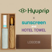 협립 3단60엔티크 고밀도 완전자동우산 +선크림+뱀부170타월-세트