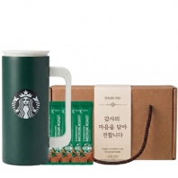 스타벅스 SS 뉴턴 하우스 그린 텀블러 355ml + 스타벅스 스틱커피 + 기프트박스
