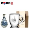 한국전통 K컬쳐 조선 백자청화 클래식 글라스 머그컵 440ml 1P 선물세트