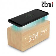 스마트코비 R1299LBW LED우드탁상 무선충전시계_인쇄,배송무료