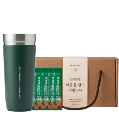 스타벅스 SS 스탠리 그린 아이슬란드 710ml + 스타벅스 스틱커피 + 기프트박스