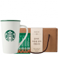스타벅스 시그니처 그린 사이렌 머그 473ml  + 스타벅스 스틱커피  + 기프트박스